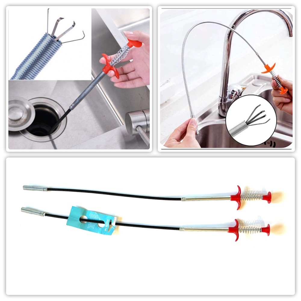 Set of 2 Household Trends Flexible Drain Clog Tool - Help To Unclog Your Pipes